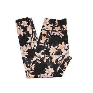 Victoria's Secret Black and Pink Floral Leggings